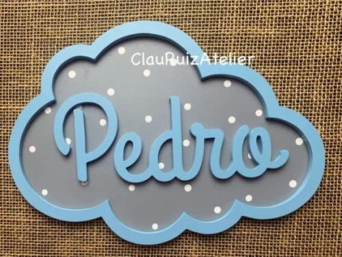 Porta de Maternidade Nuvem com Nome