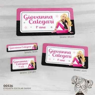 Etiqueta Escolar Barbie - 00536
