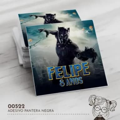 Adesivo Quadrado Pantera Negra - 00522