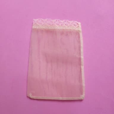 Saquinho Organza Tunil com Renda Rosa 9x13cm