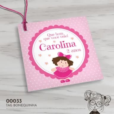 Tag Quadrada Bonequinha - 00033