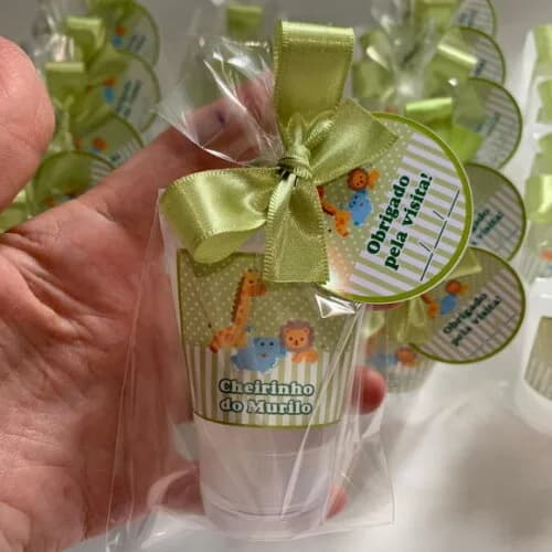 Álcool 70% Safari Verde Lembrancinha Maternidade