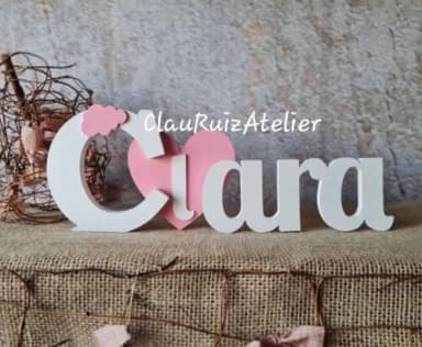 Letras de mdf -nomes Coração com Nuvem