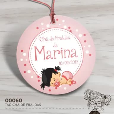 Tag Redonda Chá de Fraldas - 00060