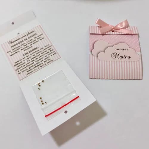 Lembrancinha Maternidade Sachê Sementinha Nuvem Rosa