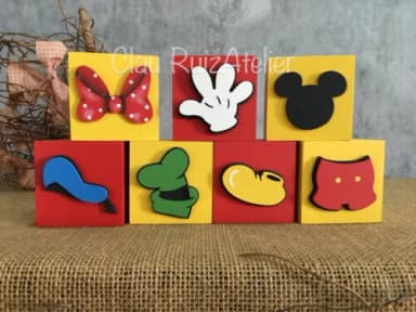 Cubos Decorativos Turma do Mickey - Disney 6x6cm