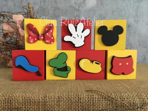 Cubos Decorativos Turma do Mickey - Disney 6x6cm