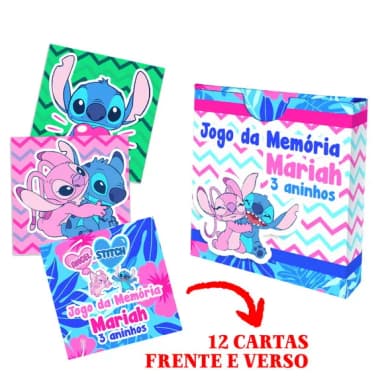 Jogo da Memória Festa Stitch e Angel Rosa