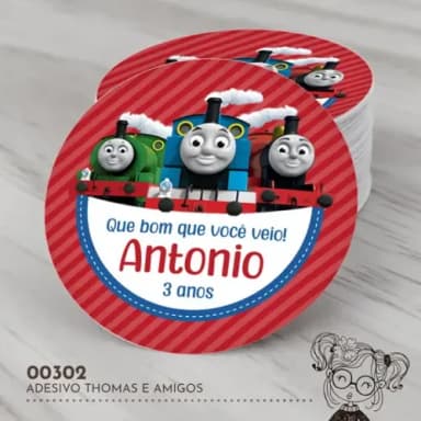 Adesivo Redondo Thomas e Amigos - 00302