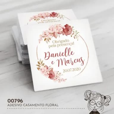 Adesivo Quadrado Casamento - 00796