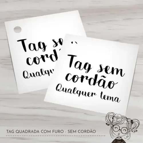 Tag Quadrada com Furo sem Cordão - 4cm