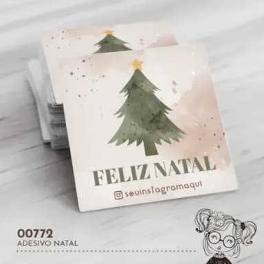 Adesivo Quadrado Natal - 00772