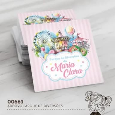 Adesivo Quadrado Parque de Diversões - 00663