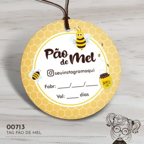 Tag Redonda Pão de Mel - 00713