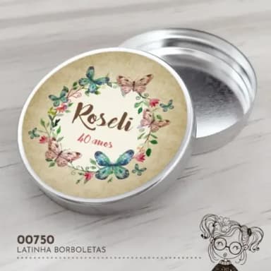 Latinha Adesivada Borboletas - 00750