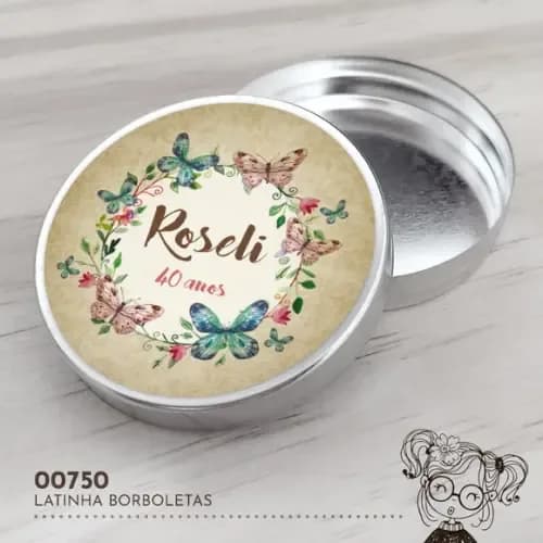 Latinha Adesivada Borboletas - 00750