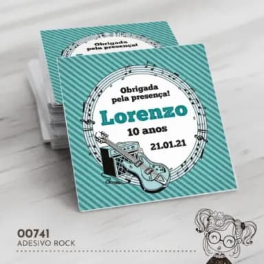 Adesivo Quadrado Rock - 00741