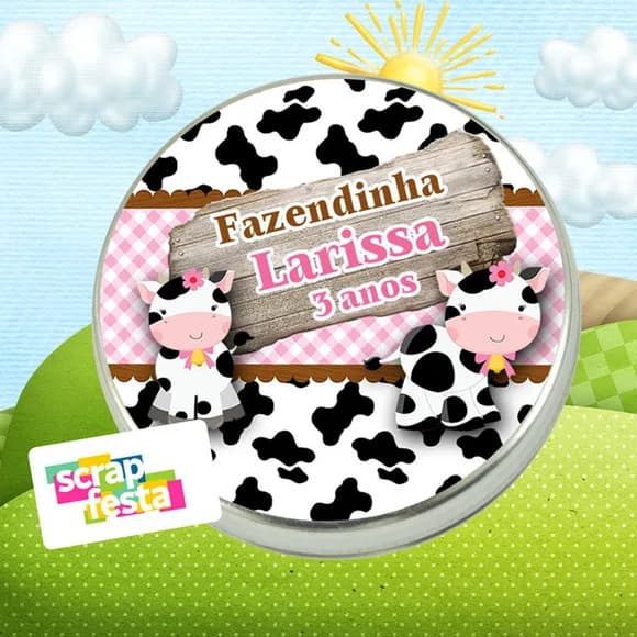 Latinhas Personalizadas Festa Fazendinha Menina Rosa