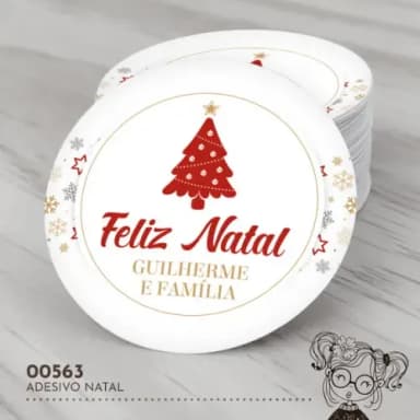 Adesivo Redondo Natal - 00563