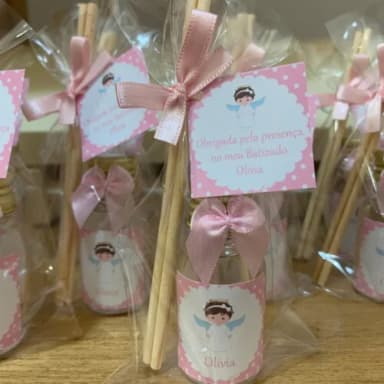 Lembrancinha p/ Batizado Mini Aromatizador Anjinha Rosa