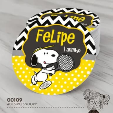 Adesivo Redondo Snoopy - 00109