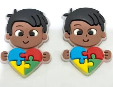 Apliques Menino Símbolo Autismo - 6 Unidades