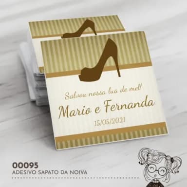 Adesivo Quadrado Sapato da Noiva - 00095