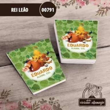 Adesivo Bisnaga Álcool Gel Rei Leão - 00791