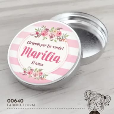Latinha Adesivada Floral - 00640