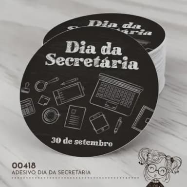 Adesivo Redondo Dia da Secretária - 00418