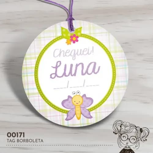 Tag Redonda Borboletinha - 00171