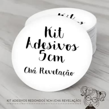 028 Kit Adesivos Redondos Chá Revelação