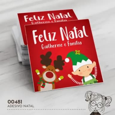 Adesivo Quadrado Natal - 00481