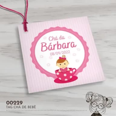 Tag Quadrada Chá de Bebê - 00229