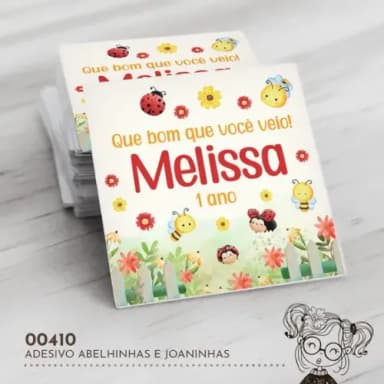 Adesivo Quadrado Abelhinhas e Joaninhas - 00410