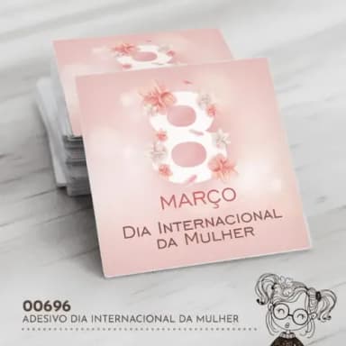 Adesivo Quadrado Dia Internacional Mulher - 00696