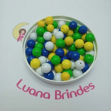 Bolinha Plastica Leitosa Brasil 8mm Pct 100 Unidades