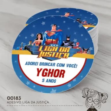 Adesivo Redondo Liga da Justiça - 00183