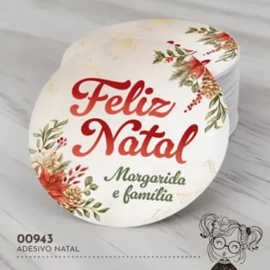 Adesivo Redondo Natal - 00943
