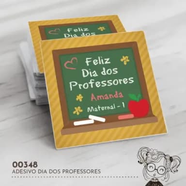 Adesivo Quadrado Dia dos Professores - 00348
