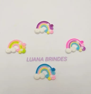 Aplique Arco-íris Emborrachado Colorido de 3,5cm Pct C/10 un