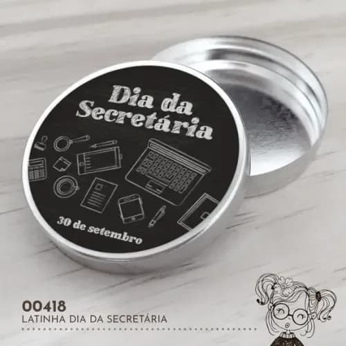Latinha Adesivada Dia da Secretária - 00418