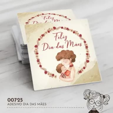 Adesivo Quadrado Dia das Mães - 00725
