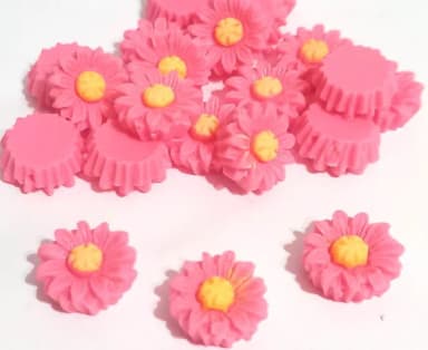 Apliques Girassol Pink com Furo Passante - 10 Peças