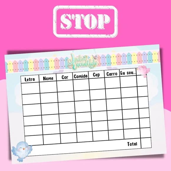 Jogo do Stop ( Conhecido Como Adedanha)