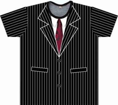 Camiseta Infantil Terno Risca de Giz com Gravata Estampa Total