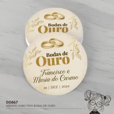 Adesivo Água Ouro Fino Bodas de Ouro - 00867