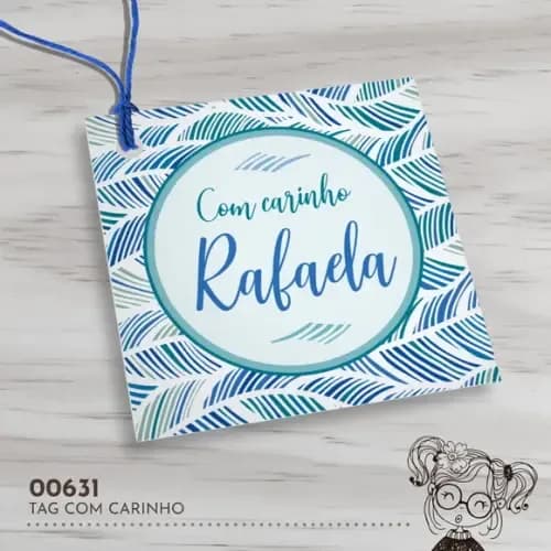 Tag Quadrada com Carinho - 00631