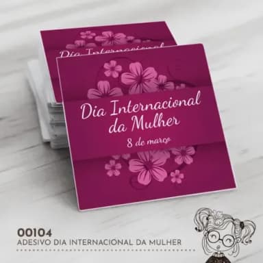 Adesivo Quadrado Dia Internacional Mulher - 00104