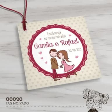 Tag Quadrada Noivado - 00020